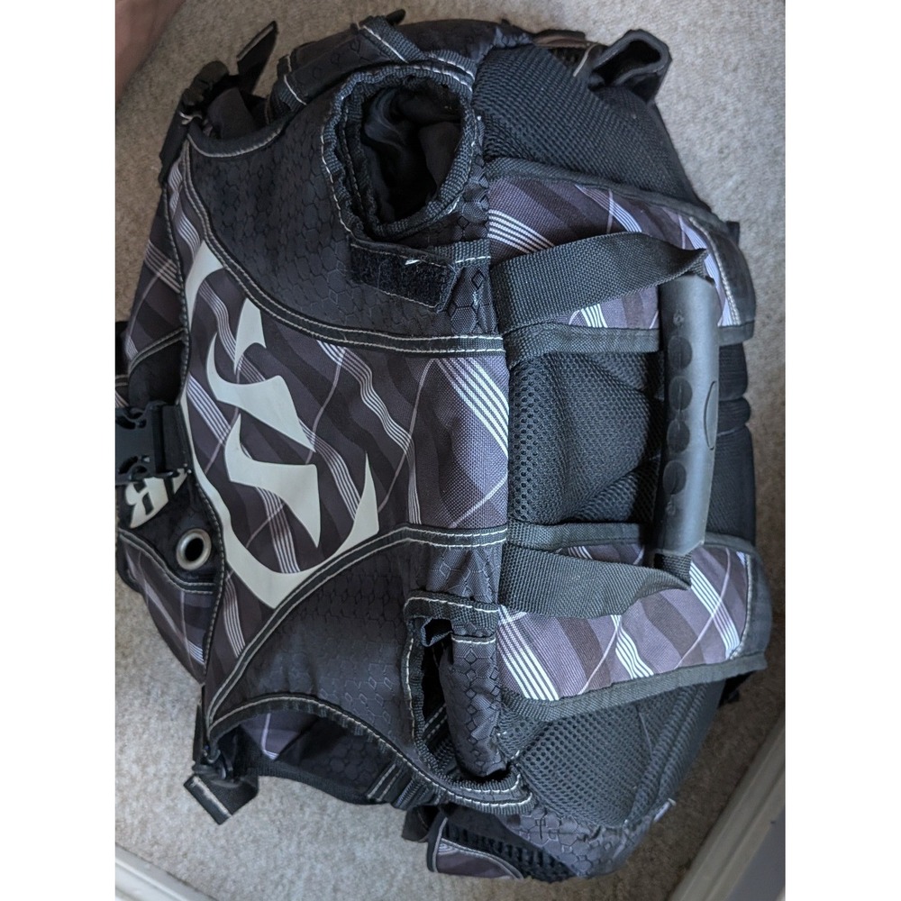Warrior Lacrosse Jet Pack Backpack Black Grey Plaid Gear Bag XL Multi Pocket - Picture 6 of 16